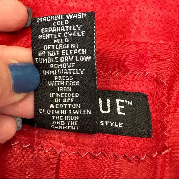 Vintage red suede fringe jacket - sz small - Picture 7 of 10